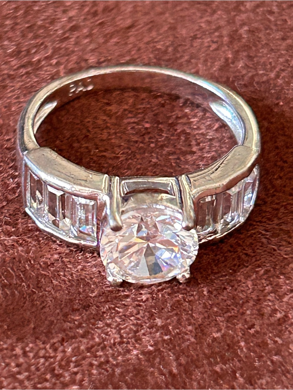 PAJ 925 Sterling Silver CZ Solitaire Engagement Ring Size 8 *4.66 grams